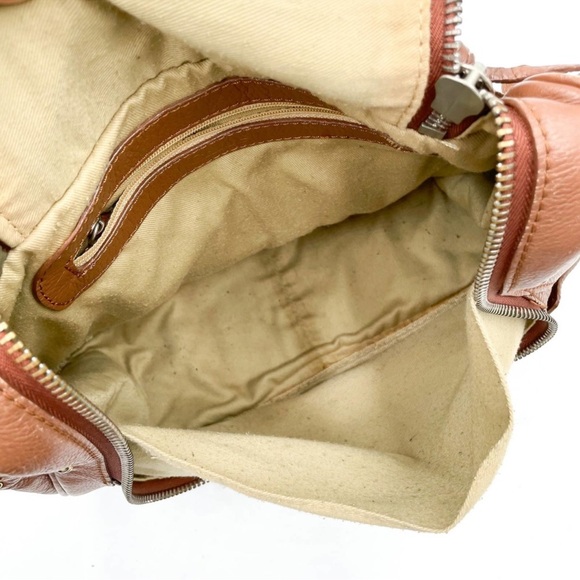 Chloe Brown Grained Leather Bag Tasseled Shoulder Crossbody Studded Cognac ๐ค๐ค - Picture 7 of 12